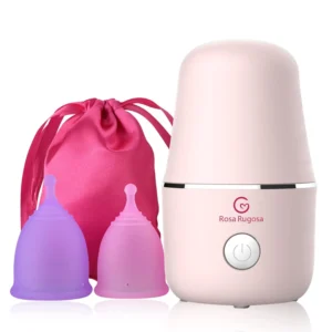 This menstrual cup steamer kit includes two reusable period cups and offers automatic sterilization for convenient and hygienic period care.