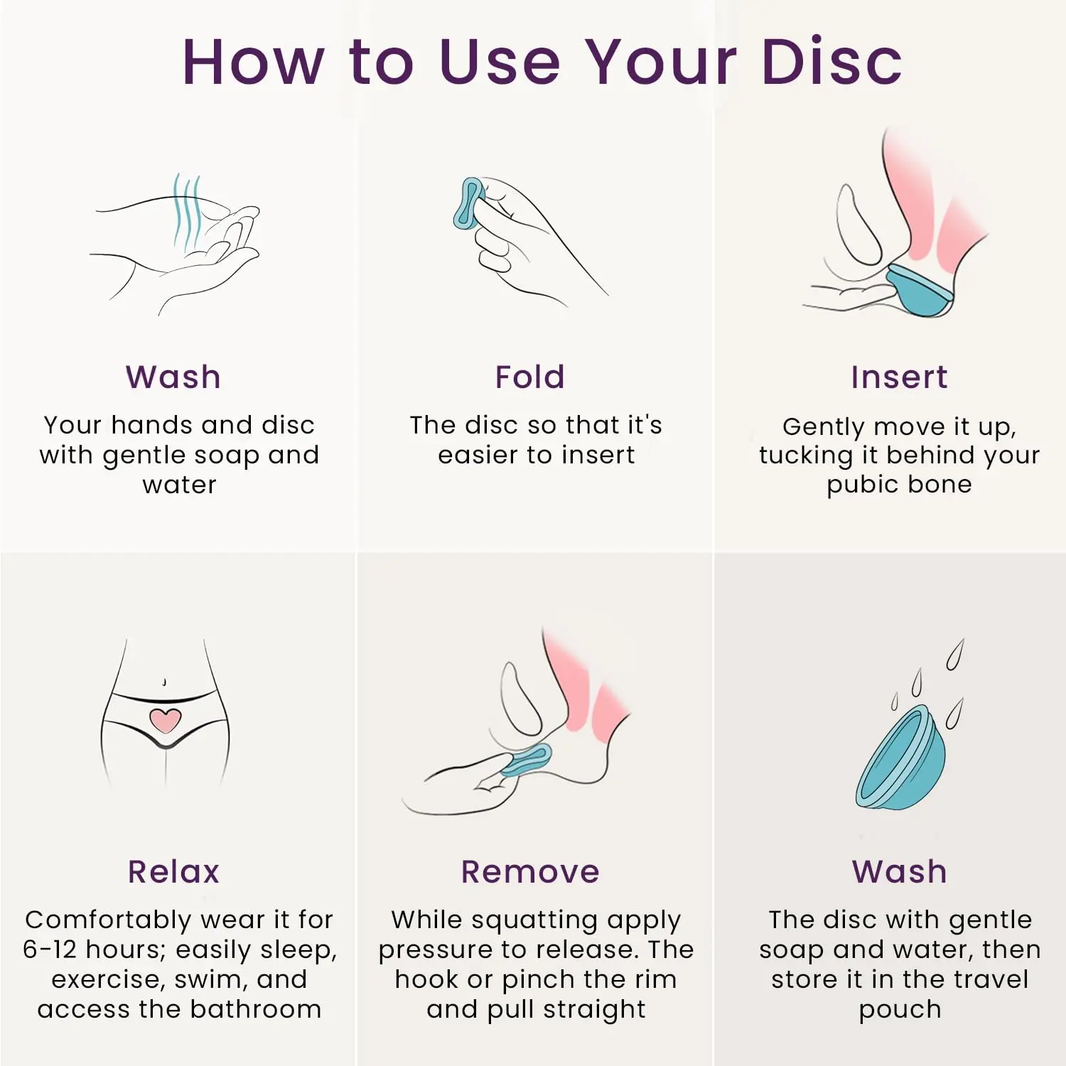 Ecoblossom reusable menstrual disc is a soft, flexible, and comfortable period cup made of medical-grade silicone, designed to provide 12-hour leak-proof protection and reduce irritation during menstruation.