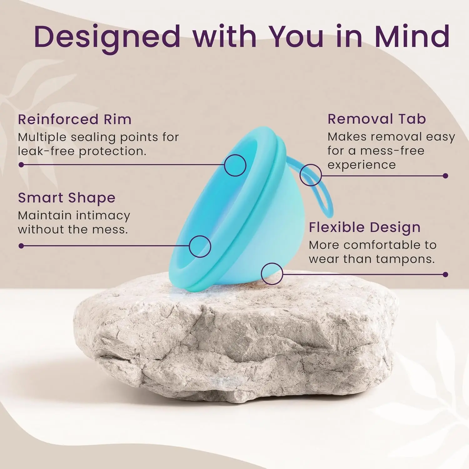 Ecoblossom reusable menstrual disc is a soft, flexible, and comfortable period cup made of medical-grade silicone, designed to provide 12-hour leak-proof protection and reduce irritation during menstruation.