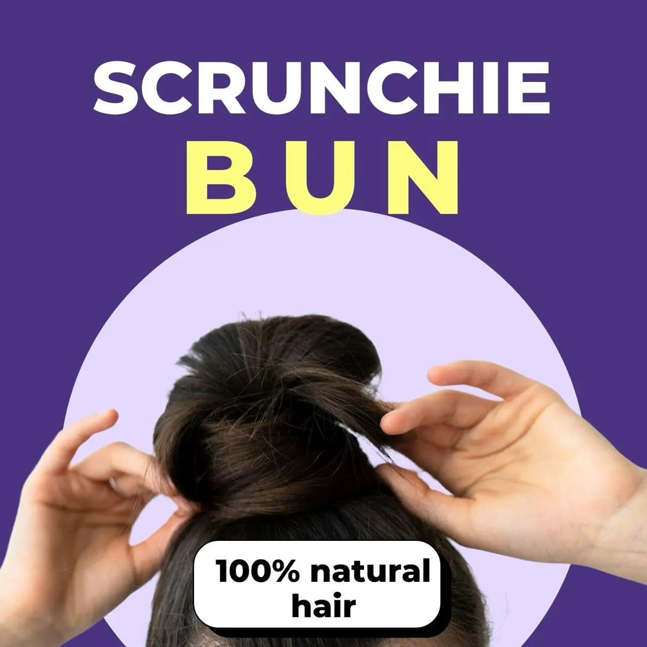 Natural black messy bun hair extension made with real human hair, perfect for creating effortless, trendy hairstyles for women and girls.