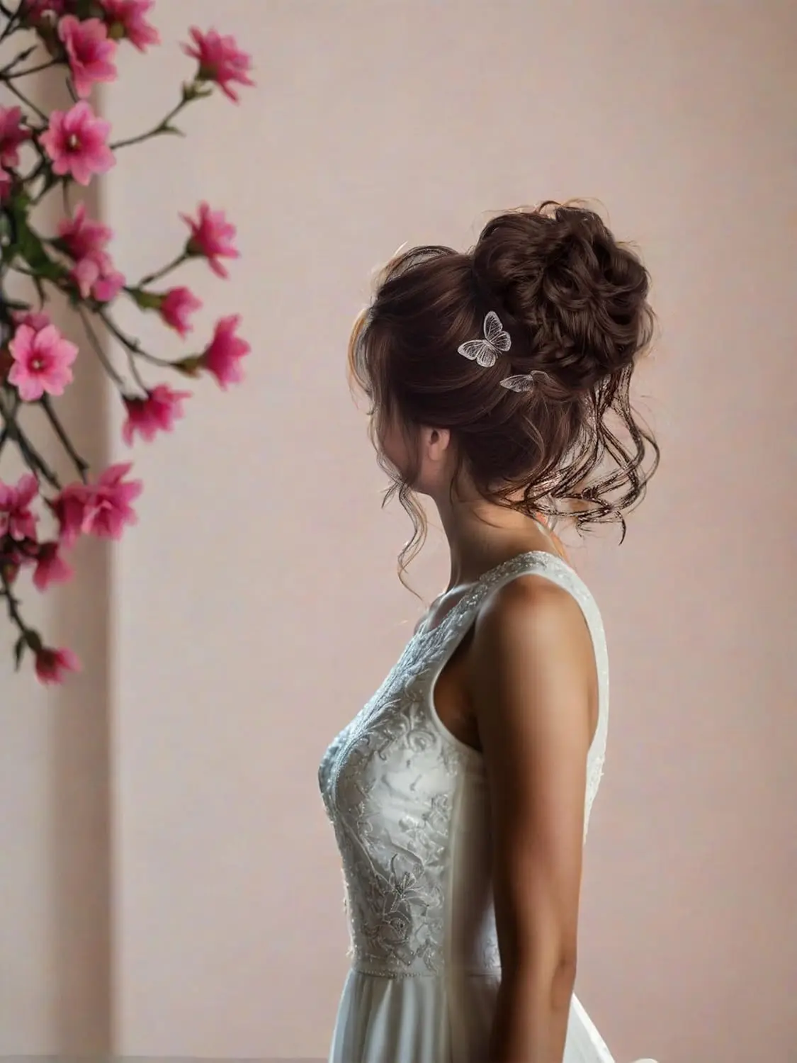 Two dark brown messy bun hair extensions, one with a claw clip and the other with a rubber band, offering easy and elegant updo hairstyles.