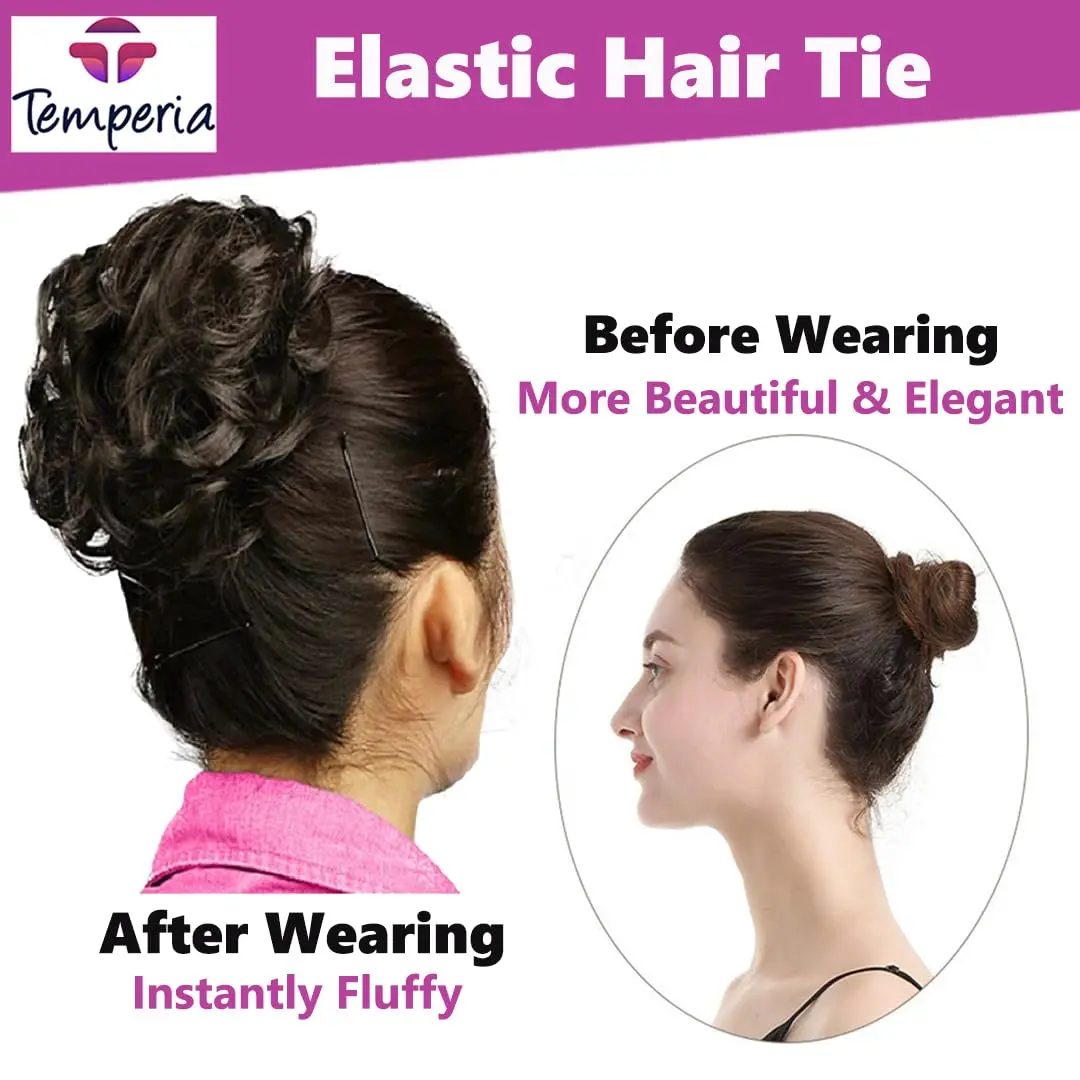 This natural brown messy bun hair extension instantly adds volume and effortless style to your hair, creating a fuller and more luxurious look.