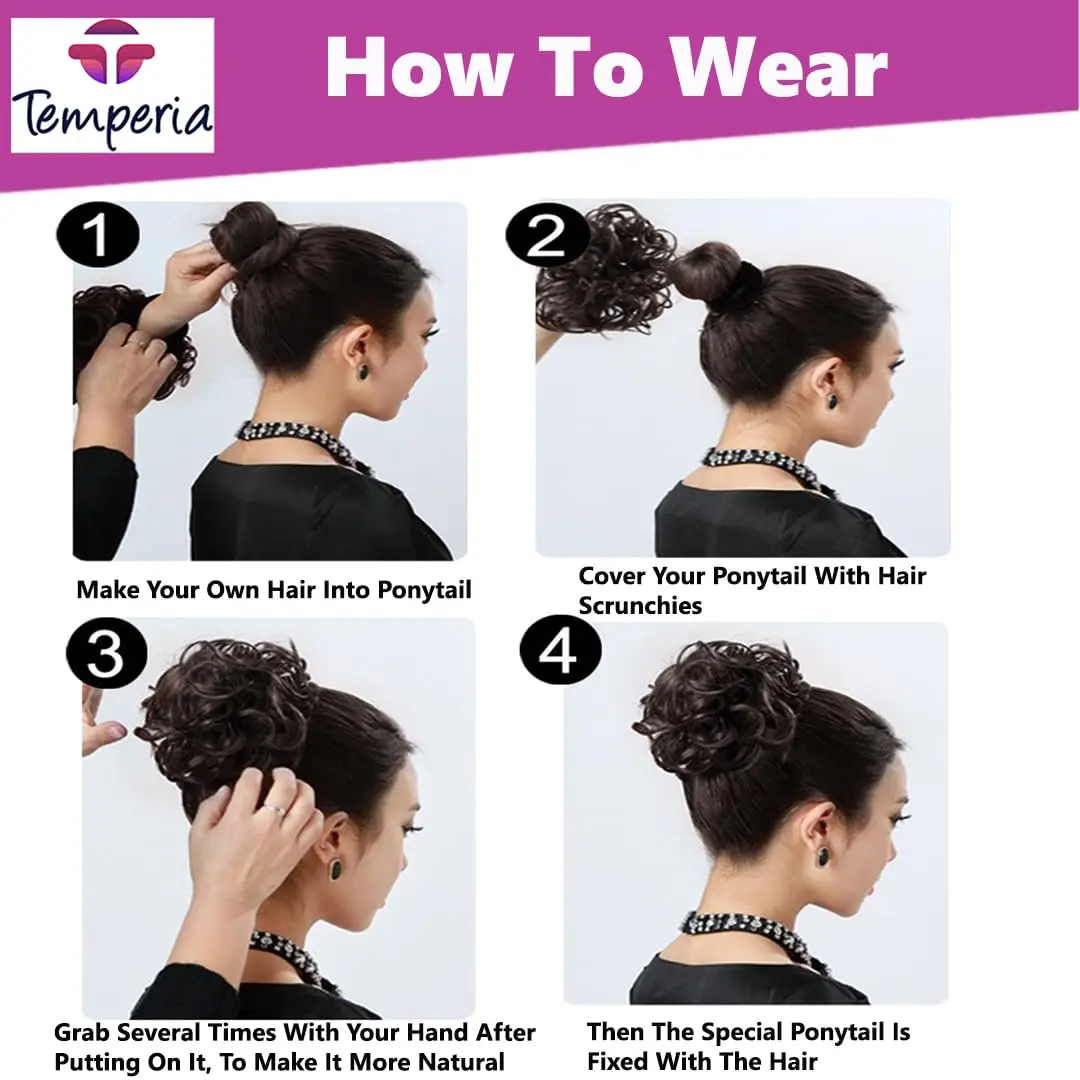 This natural brown messy bun hair extension instantly adds volume and effortless style to your hair, creating a fuller and more luxurious look.