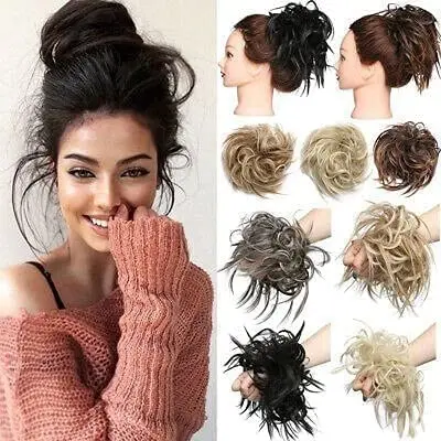 This durable, adjustable messy bun hair extension in #12H24 adds volume and creates various hairstyles for women, suitable for weddings, parties, and everyday wear.
