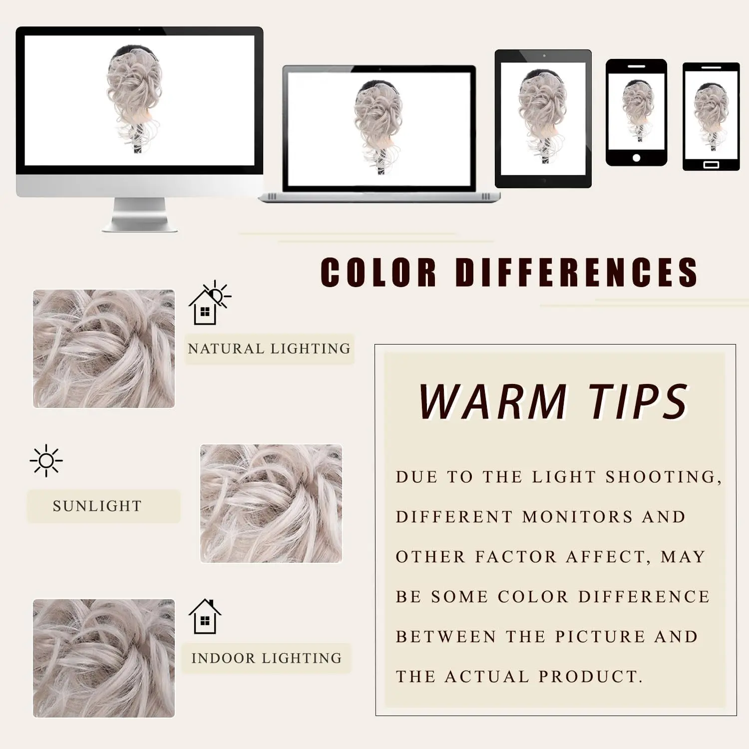 This messy bun hair piece with a claw clip is a synthetic chignon that creates a tousled updo and adds volume with its curly, wavy hair extensions, perfect for a quick and easy hairstyle.