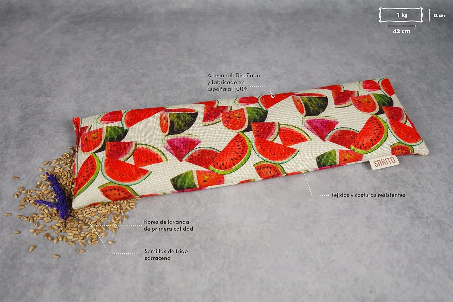 A lavender scented microwave seed bag filled with wheat, designed for hot or cold therapy to relieve pain.