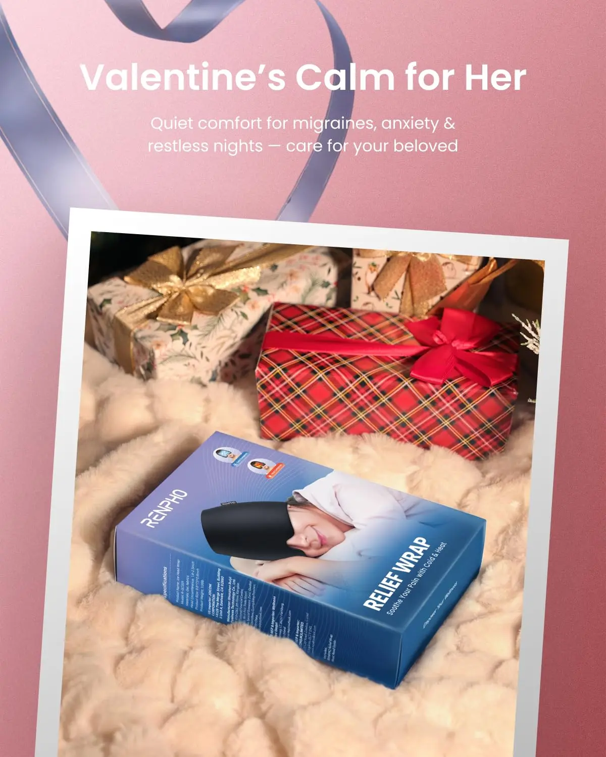 RENPHO Migraine Relief Hat, Ice Head Wrap for Headache - Image 2