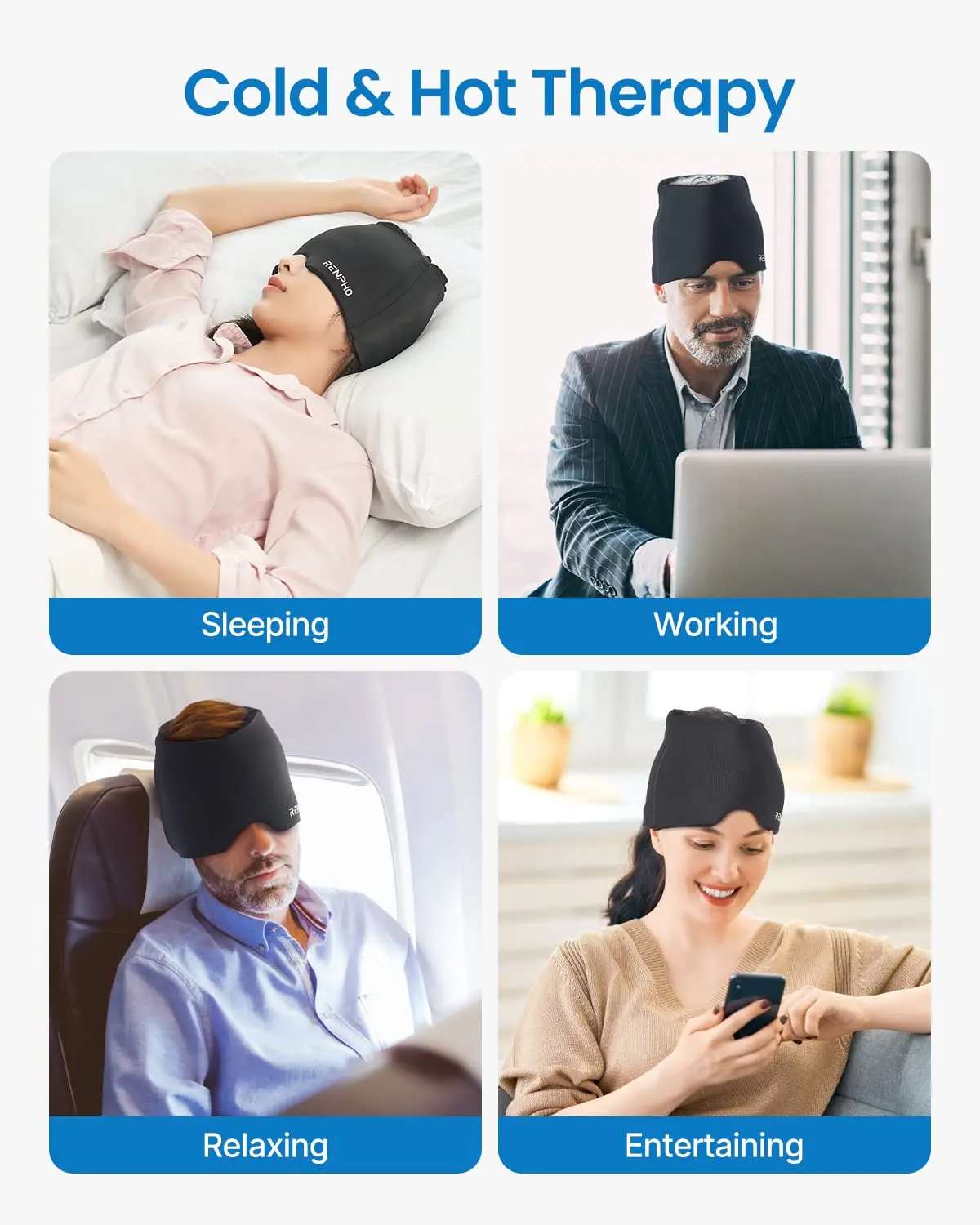 RENPHO Migraine Relief Hat, Ice Head Wrap for Headache - Image 5