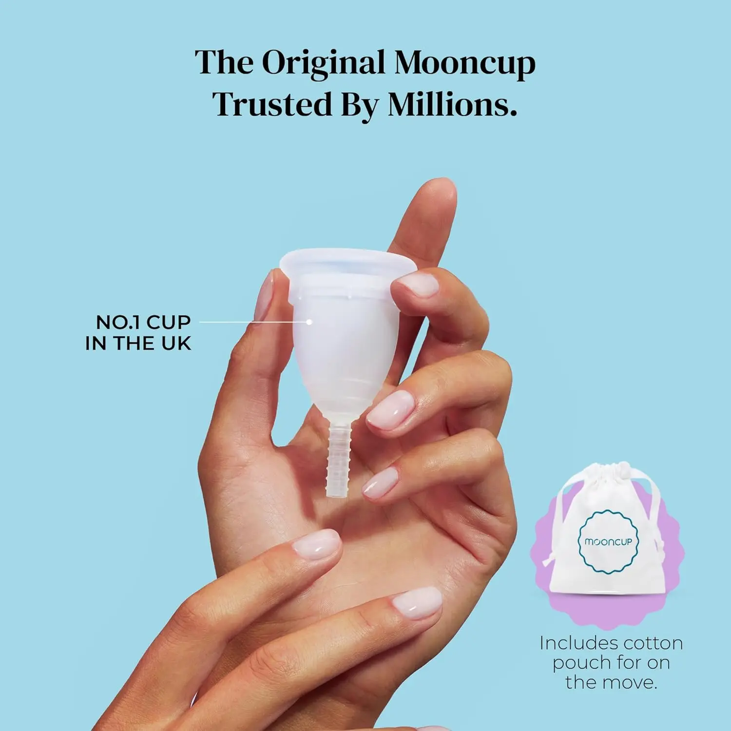 The Mooncup Model A is a reusable menstrual cup worn internally to collect menstrual fluid, offering an eco-friendly alternative to tampons and pads.