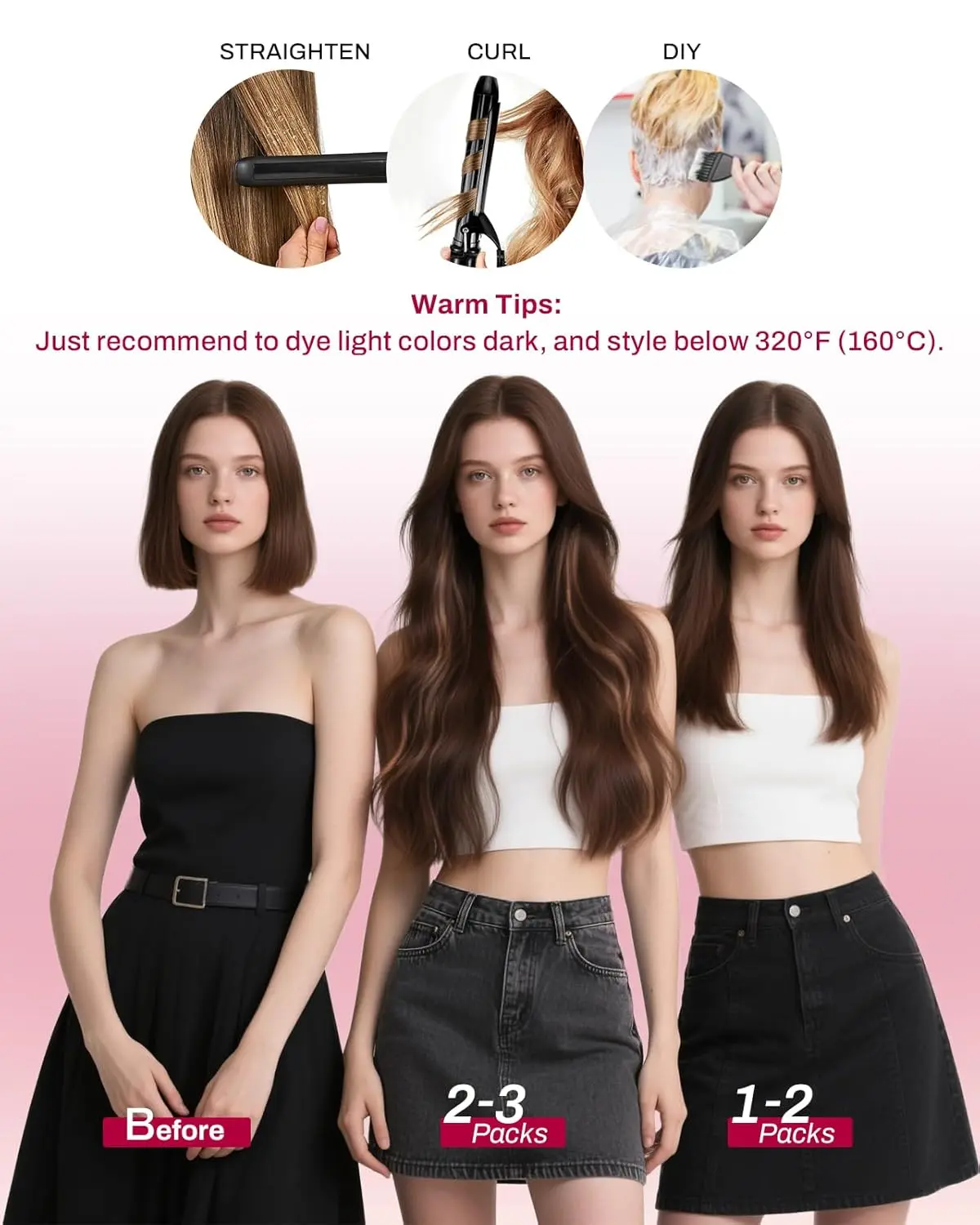 Moresoo dark brown clip in human hair extensions add volume and length for a natural looking hairstyle.