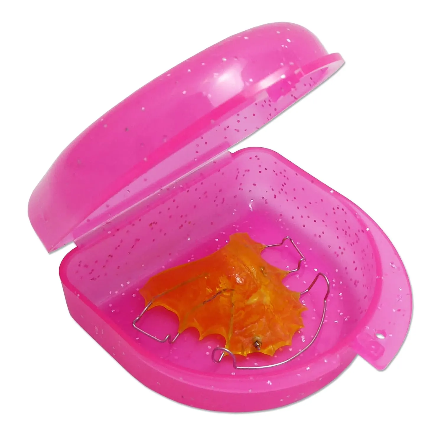 Mouth Guard Box 2pk - Retainer Case Glitter Blue Pink - Image 6