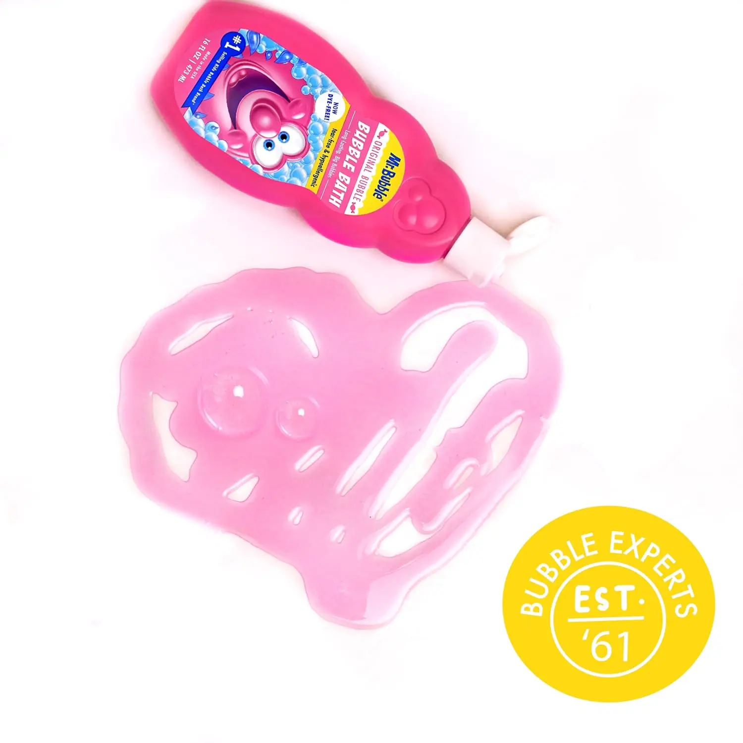 Two bottles of Mr. Bubble bubble bath solution create long-lasting, fun, and fragrant bubbles for a relaxing bath time experience for kids and adults.