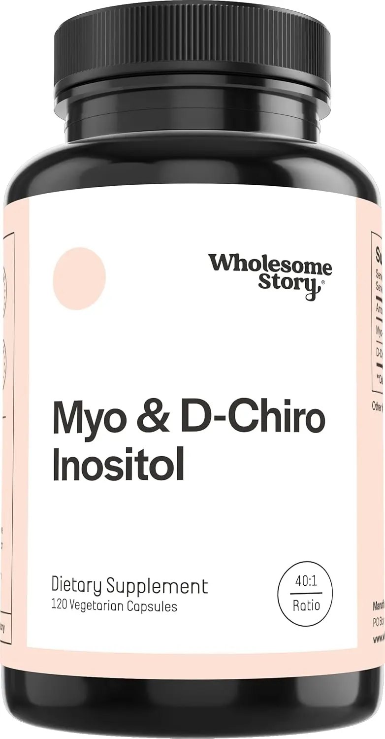 New bottle of Wholesome Story Myo-Inositol and D-Chiro blend, suitable for all women to support hormonal balance and ovarian function.