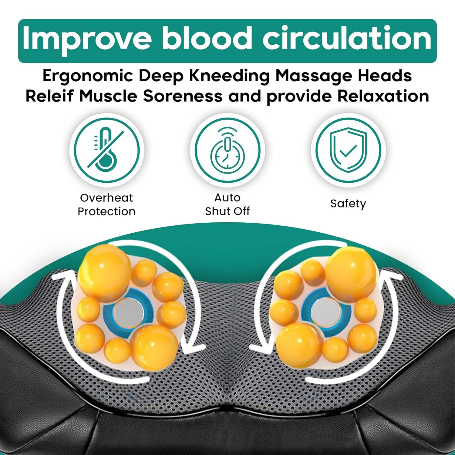 Neck Back Massager - Shiatsu Deep Tissue Kneading - Image 6