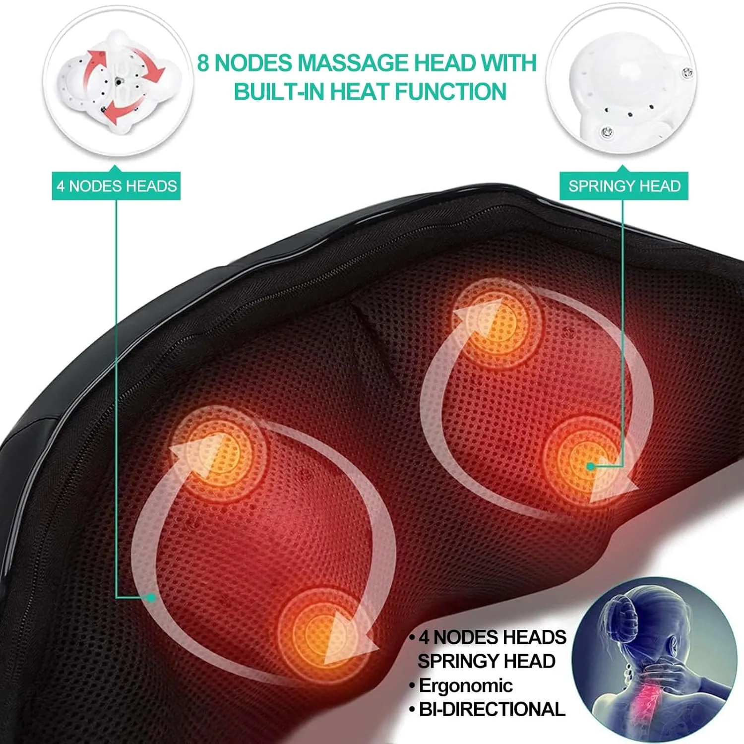 Neck Massager with Heat - Muscle Pain Relief - Image 3