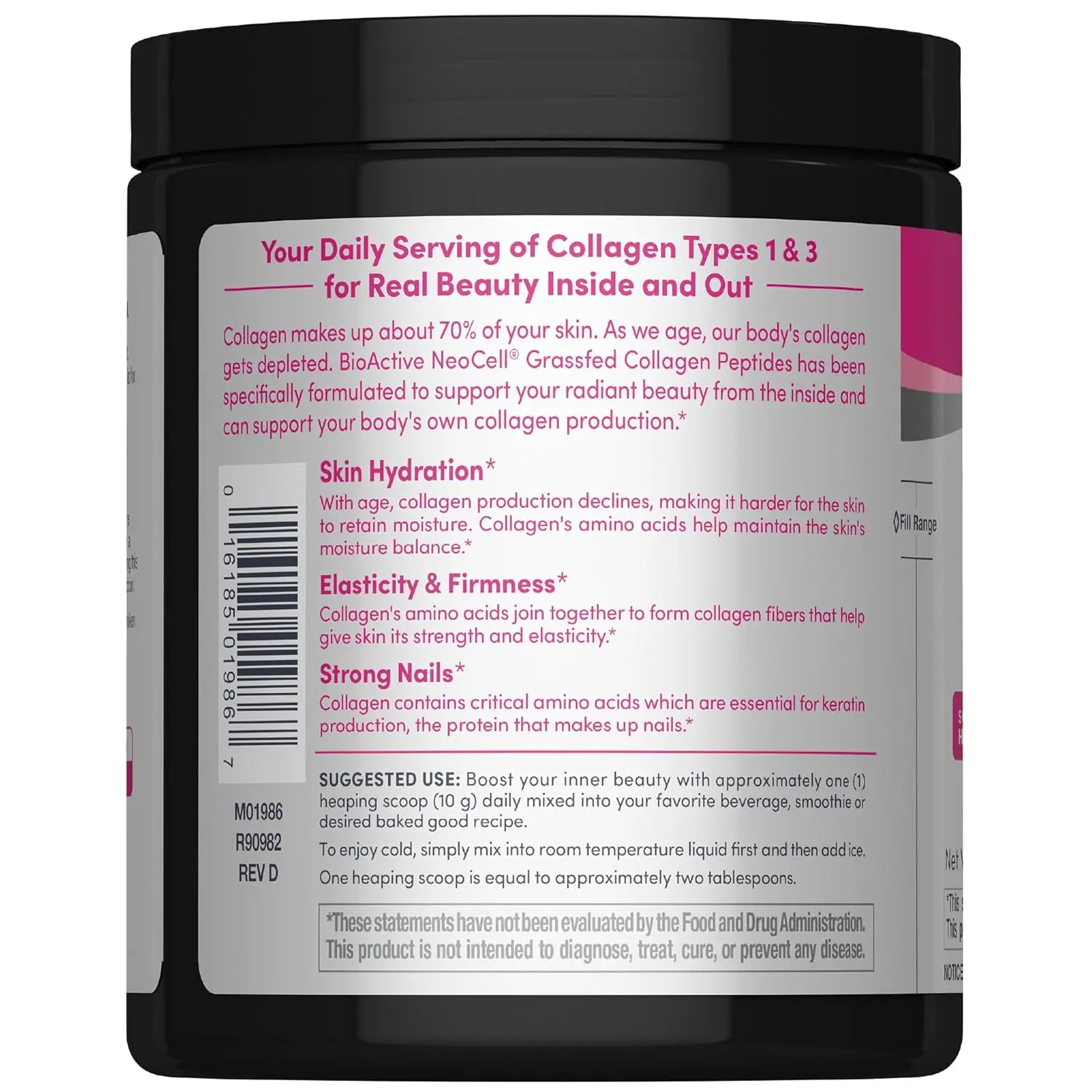 This image shows Neocell Super Collagen powder, a dietary supplement with collagen types 1 & 3, promoting healthy skin, hair, bones, and joints.