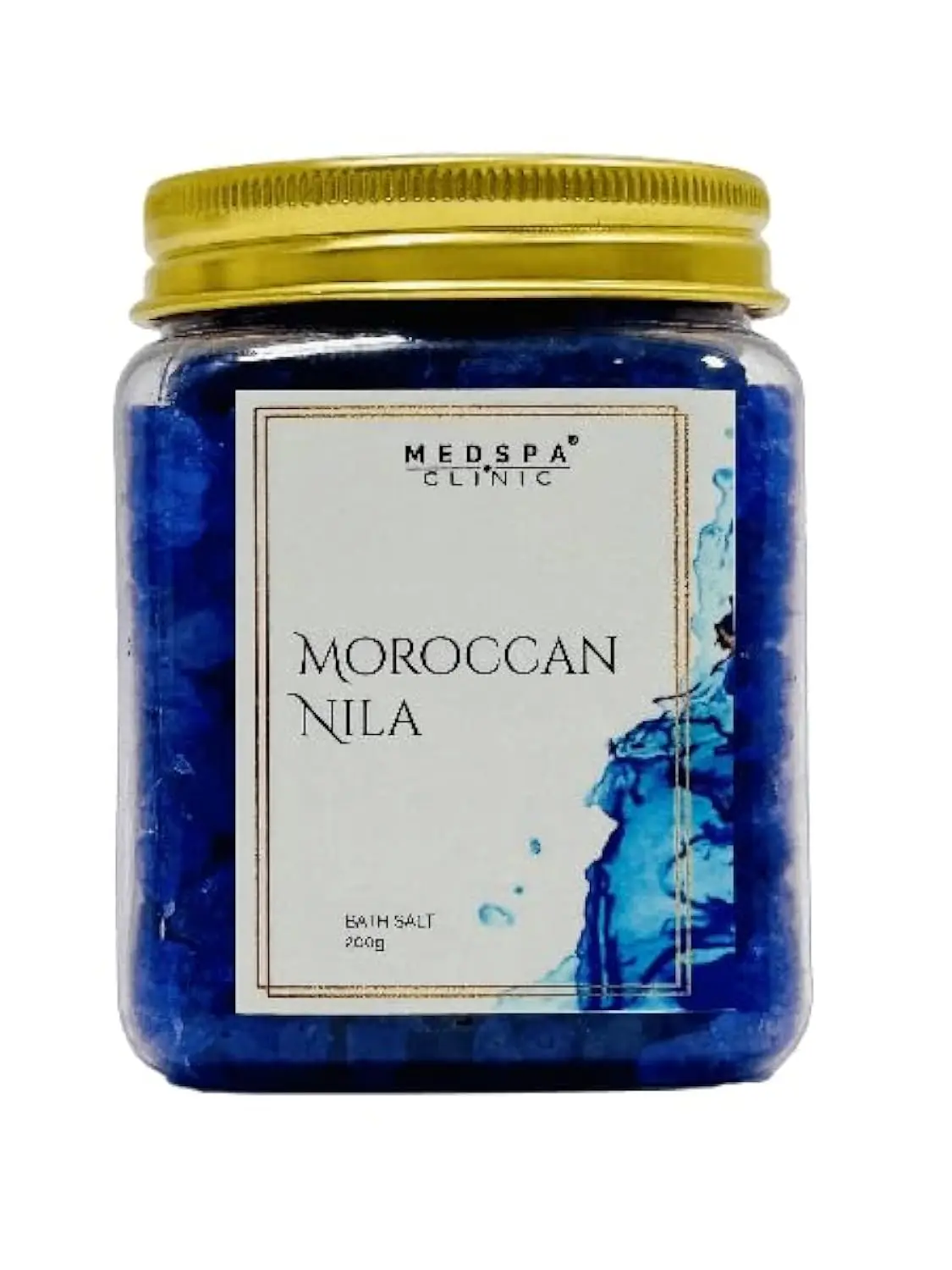 Moroccan Nila bath salt provides a fresh and natural aromatherapy experience for a calming and relaxing body and foot spa, offering stress relief and promoting a good night's sleep.