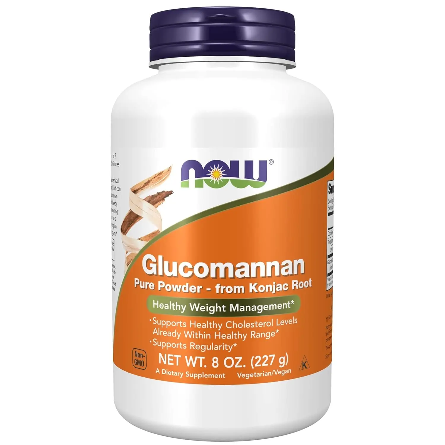Now Foods Glucomannan powder derived from konjac root promotes healthy weight management by supporting fullness as part of a balanced diet and exercise.