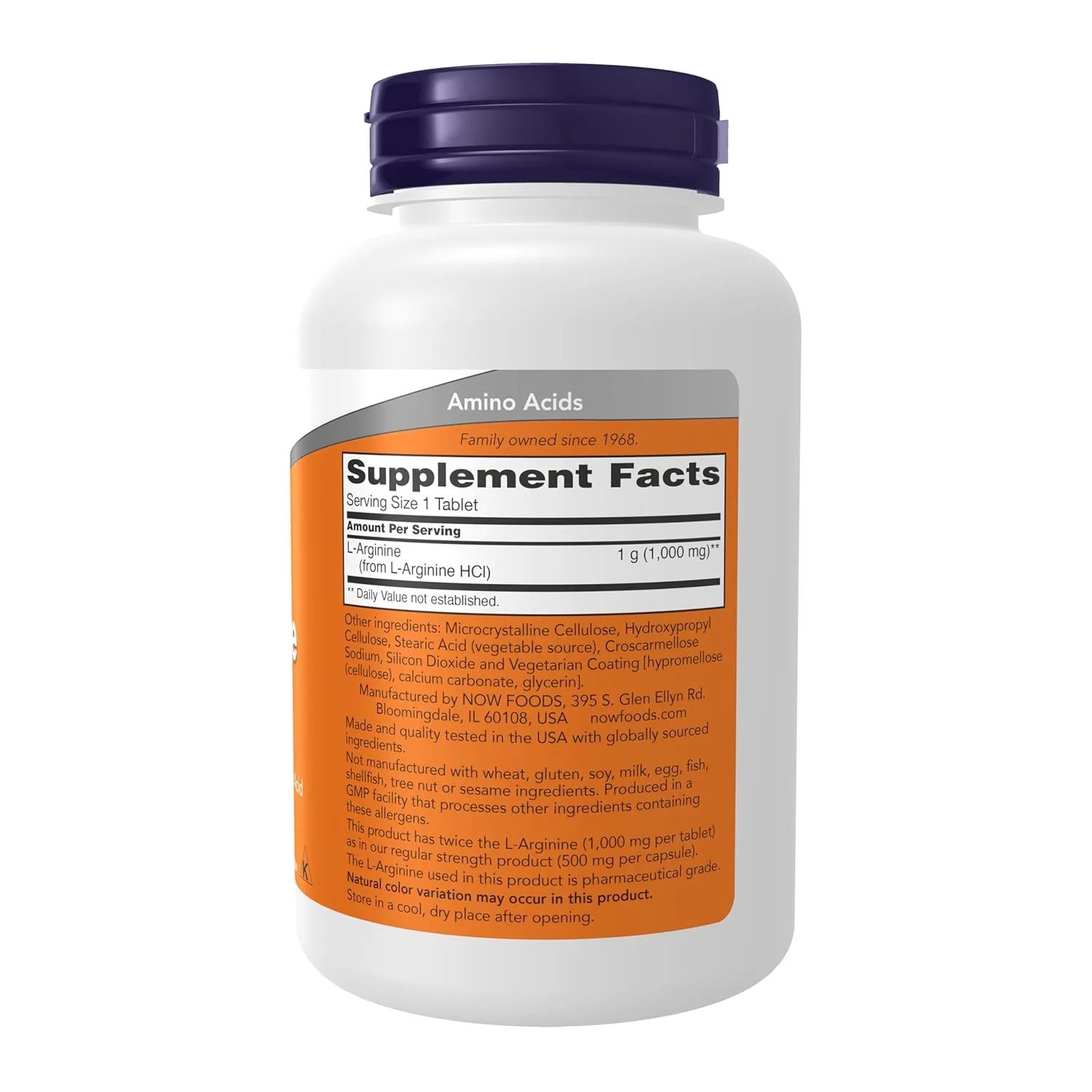 NOW L-Arginine 1000mg - Nitric Oxide Precursor - Image 2