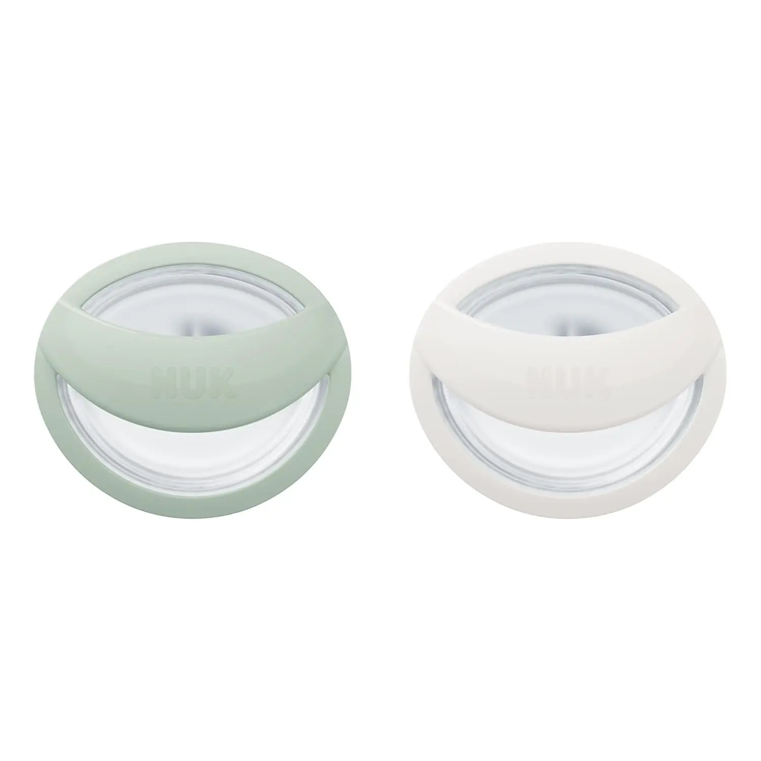 The NUK for Nature Simply Natural Pacifier in size 0-6 months is made from silicone and designed to feel like mom's breast for a natural latch and comfortable fit.