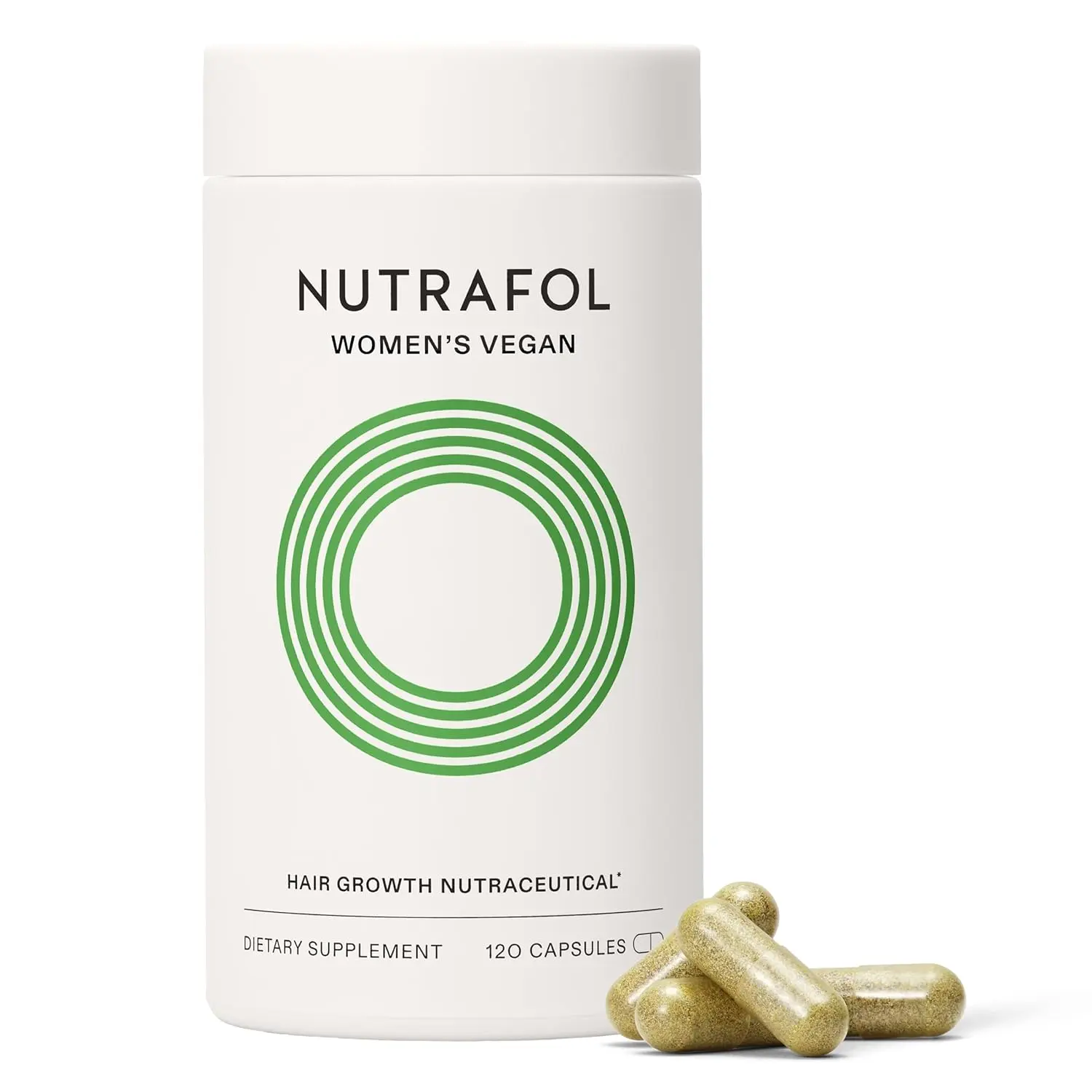 One bottle of Nutrafol Women's Vegan Hair Growth Supplements for visibly thicker, stronger hair in 3-6 months.