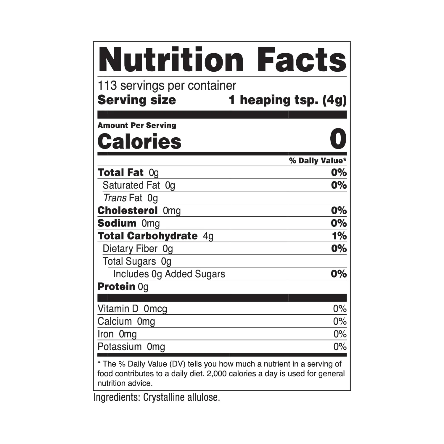 One pound bottle of Nutricost Allulose, a natural, zero calorie, keto-friendly sweetener in crystalline powder form, perfect for low carb diets and replacing regular sugar.