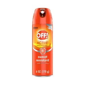OFF! Unscented insect repellent spray protects against mosquitoes, ticks, biting flies, gnats, chiggers, and fleas, with a sweat-resistant formula for easy application.