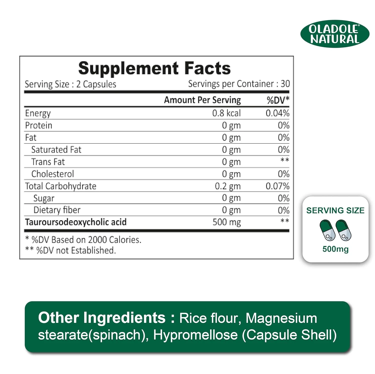 Oladole Natural TUDCA - Bile, Digestion, Liver Support - Image 3