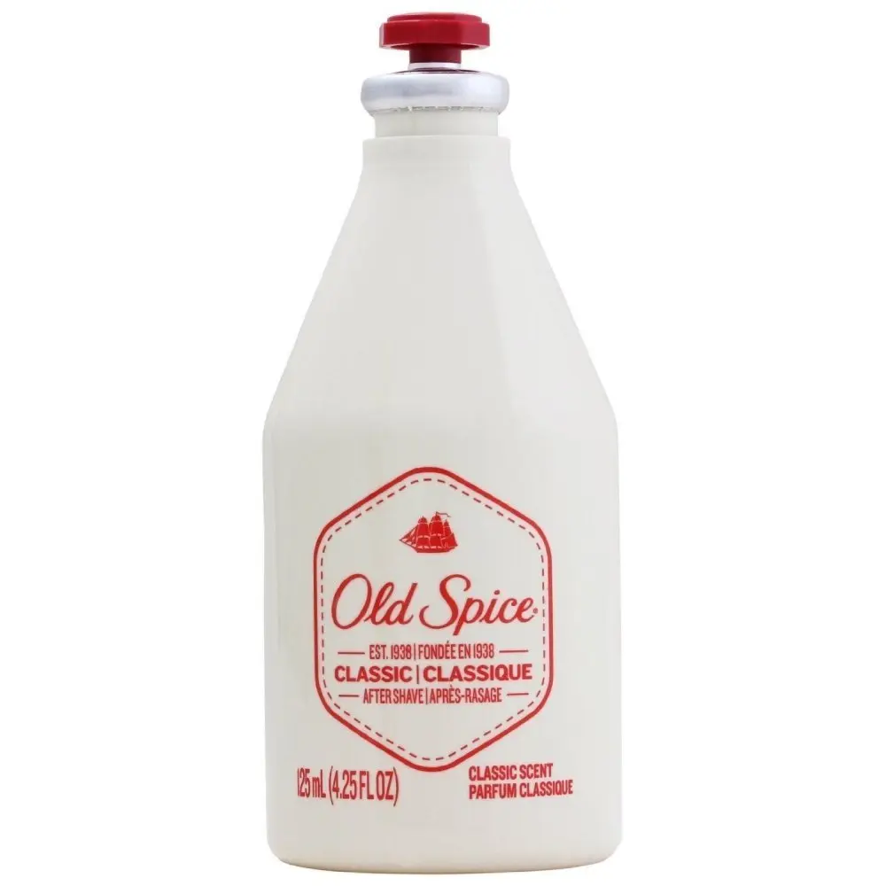A bottle of Old Spice Classic After Shave provides a cool, crisp, and unmistakably masculine fragrance after shaving.
