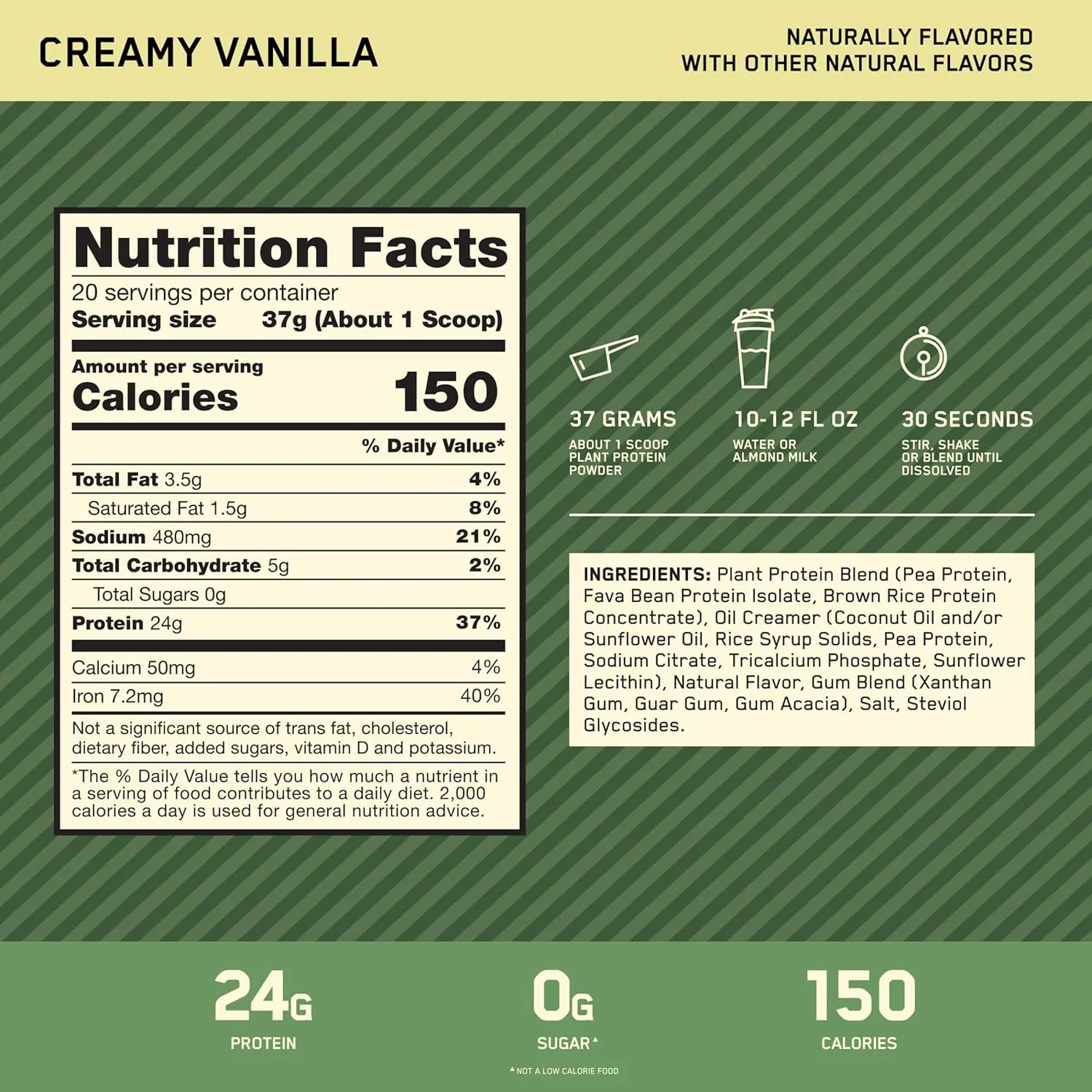 ON Plant Protein Powder, Vegan, Vanilla - Image 3