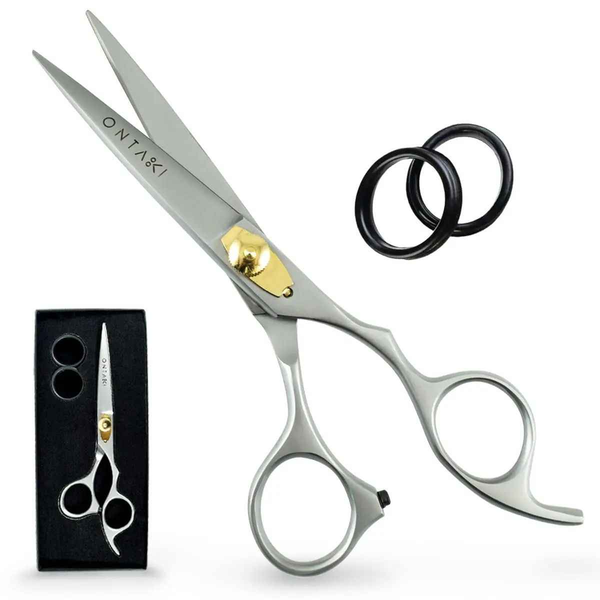 Hand-forged Ontaki beard scissors made of Japanese steel provide precise and comfortable grooming for beards, mustaches, hair, and pets.