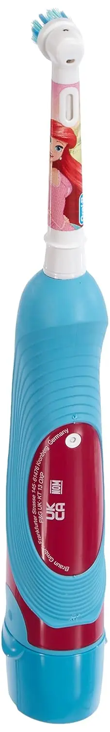 The Oral-B Kids Disney Princess electric toothbrush has extra soft, flowered indicator bristles designed to help children brush better and prevent tooth decay.