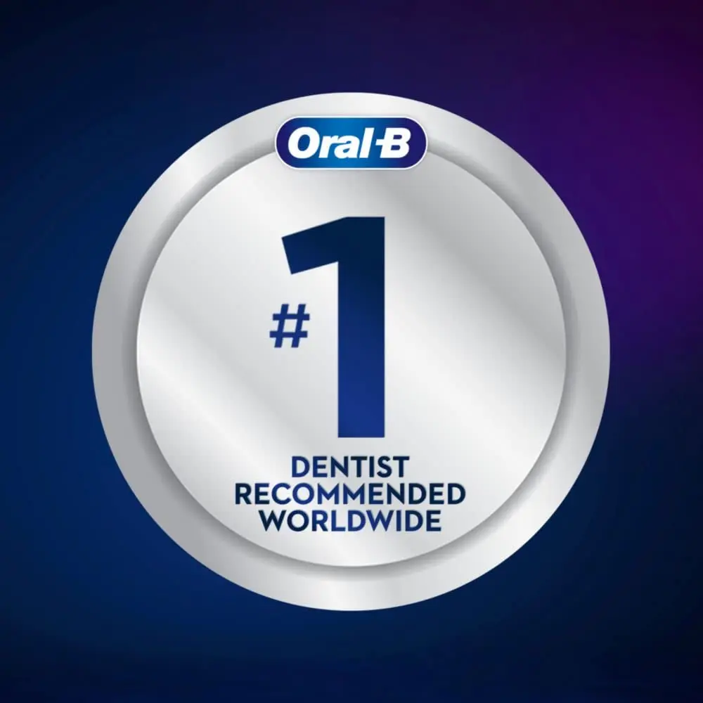 Oral-B Cross Action toothbrush designed for kids ages 6 and up, featuring soft bristles and a textured tongue cleaner for effective plaque removal.