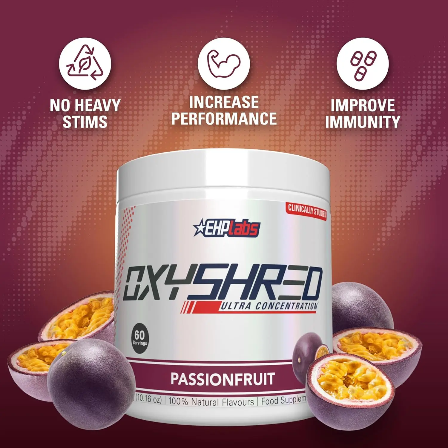 EHP Labs OxyShred thermogenic fat burner supplement helps boost metabolism, burn stubborn fat, increase energy, and curb appetite for effective weight loss.