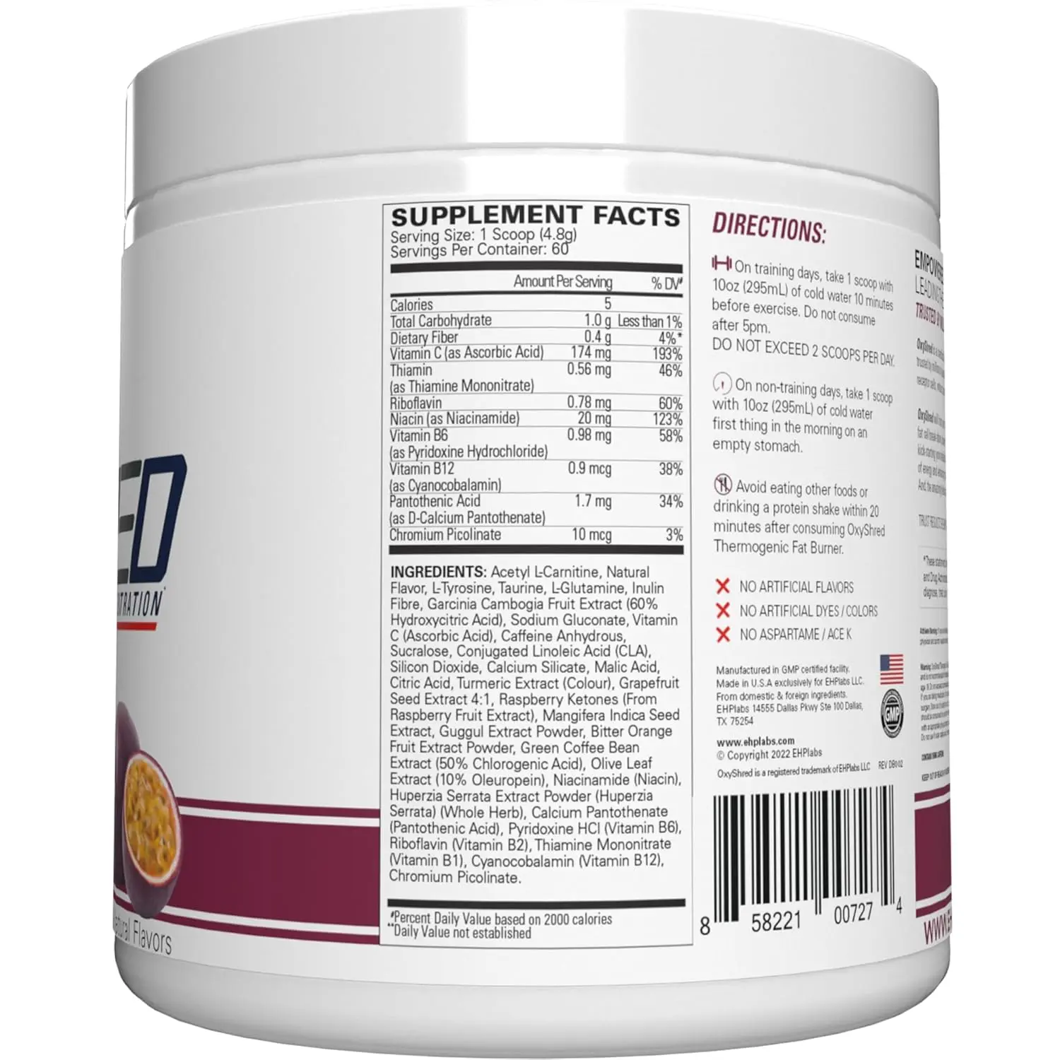 EHP Labs OxyShred thermogenic fat burner supplement helps boost metabolism, burn stubborn fat, increase energy, and curb appetite for effective weight loss.