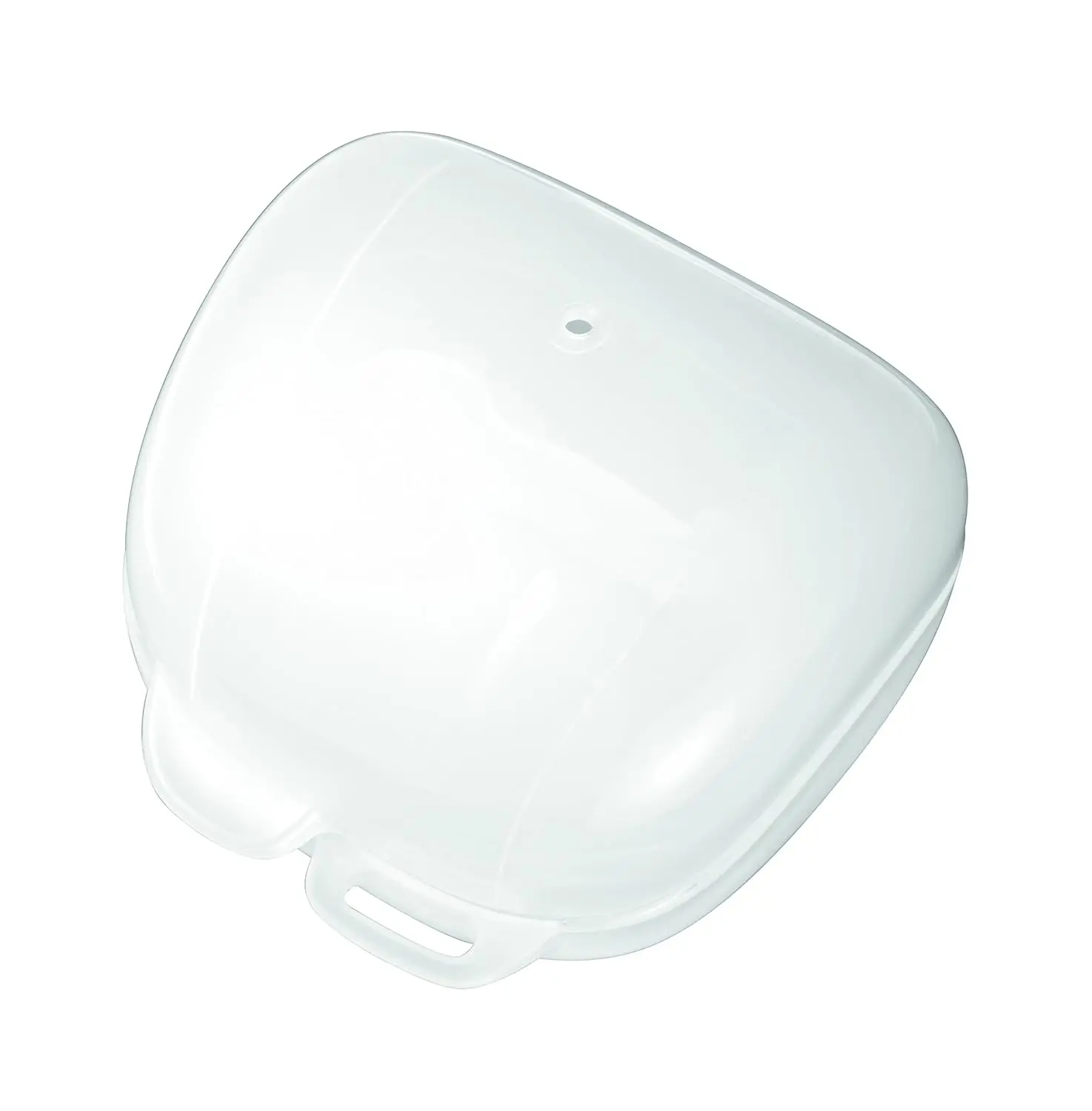 This white nip 2-in-1 pacifier sterilizer and storage box reduces germs in 60 seconds using a microwave and provides a hygienic travel case for most pacifiers.