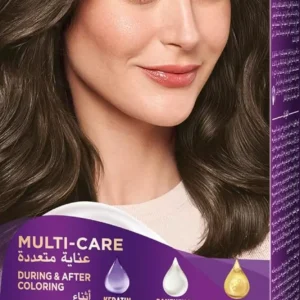 Palette Schwarzkopf Light Brown hair color creme provides long-lasting, intense color with anti-fade protection and perfect grey coverage, while keratin, panthenol, and nutri-oil offer extra care during and after coloring.