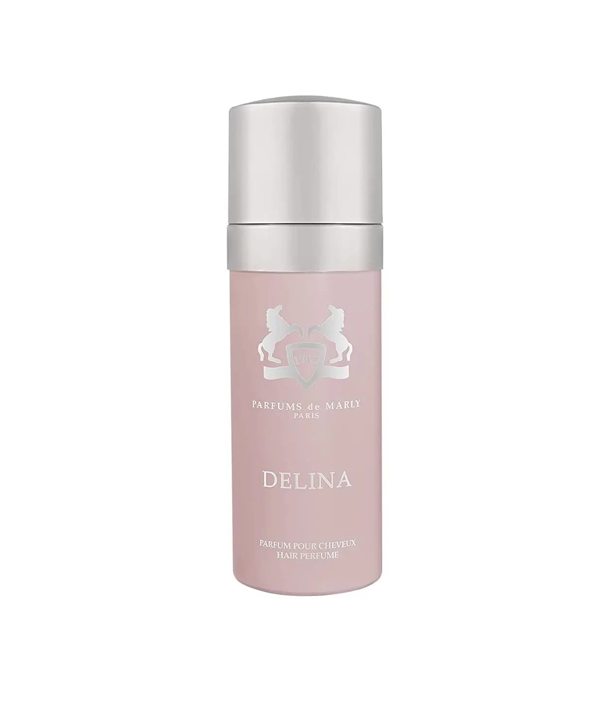 Parfums De Marly Delina hair mist with notes of litchi, musk, and cedar.