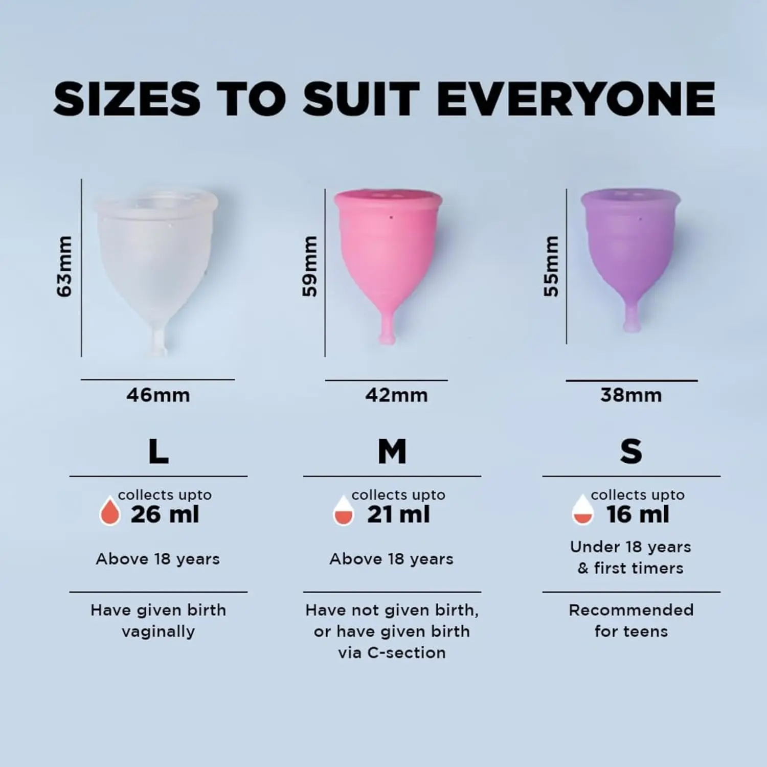 This image shows a large PEESAFE menstrual cup, a comfortable and reusable alternative to tampons and pads, designed to provide up to 12 hours of protection.