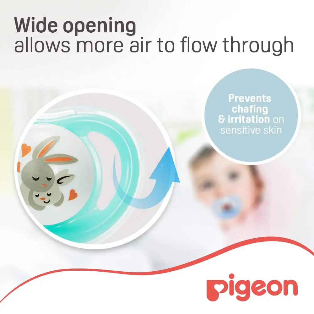 The Pigeon Minilight Pacifier features a soft silicone nipple and ultra-light design, ensuring comfort and safety for babies.