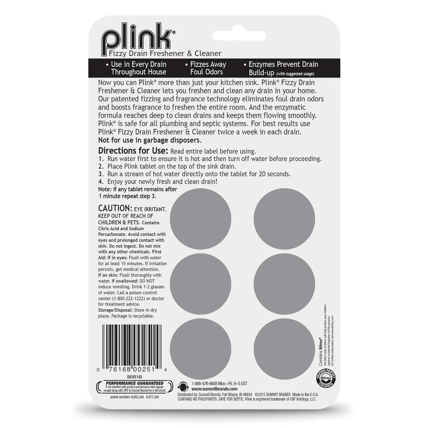 Plink Fizzy drain freshener tablets keep drains clear and smelling fresh with a powerful, lemon-scented formula.