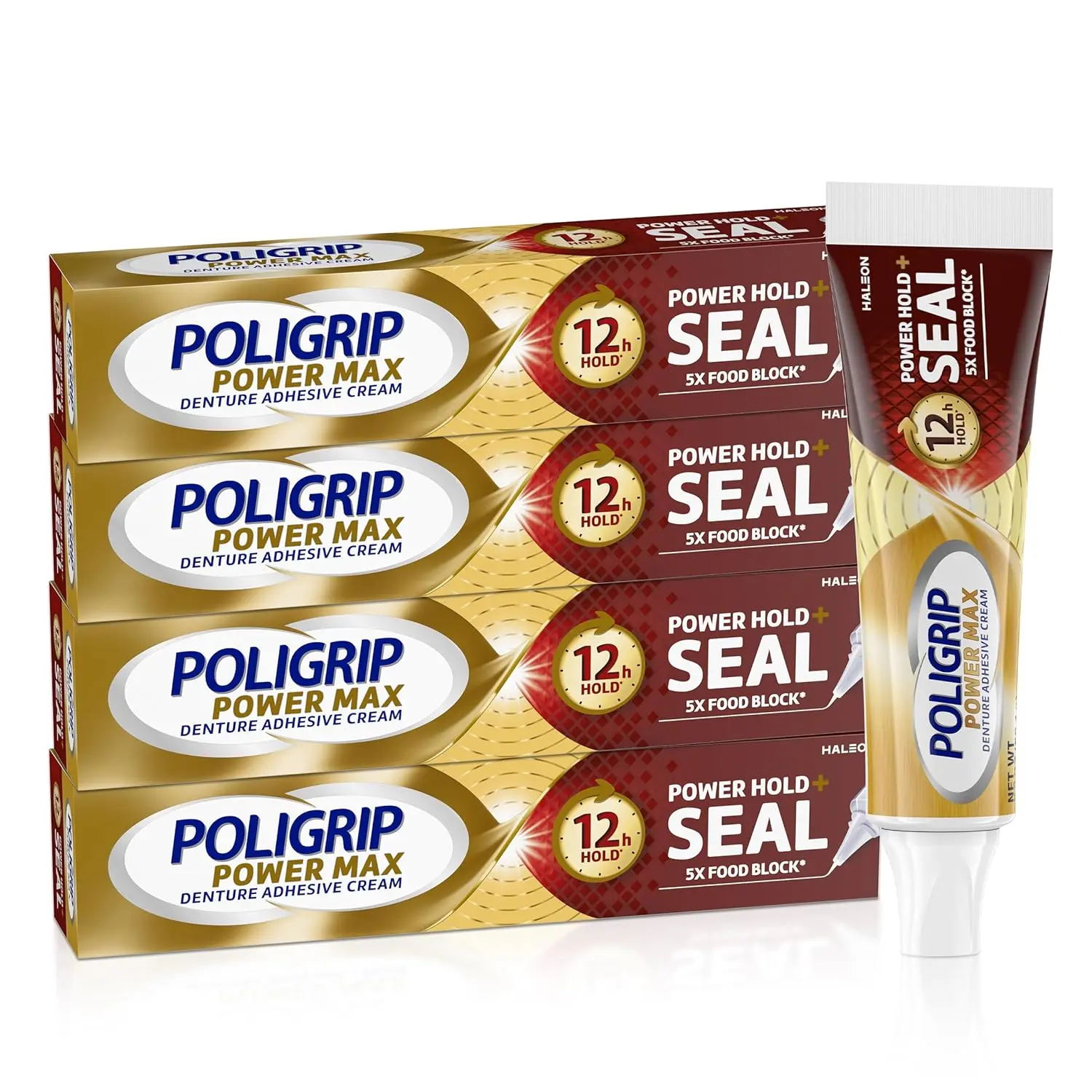 Poligrip Power Max Denture Adhesive - 4 Pack