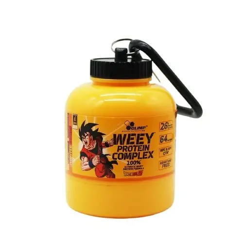 This black, portable protein powder container with a keychain and funnel is perfect for carrying pre-workout supplements to the gym or while traveling for fitness.