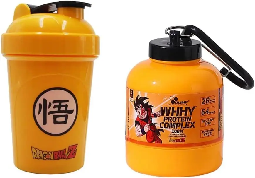 This black, portable protein powder container with a keychain and funnel is perfect for carrying pre-workout supplements to the gym or while traveling for fitness.