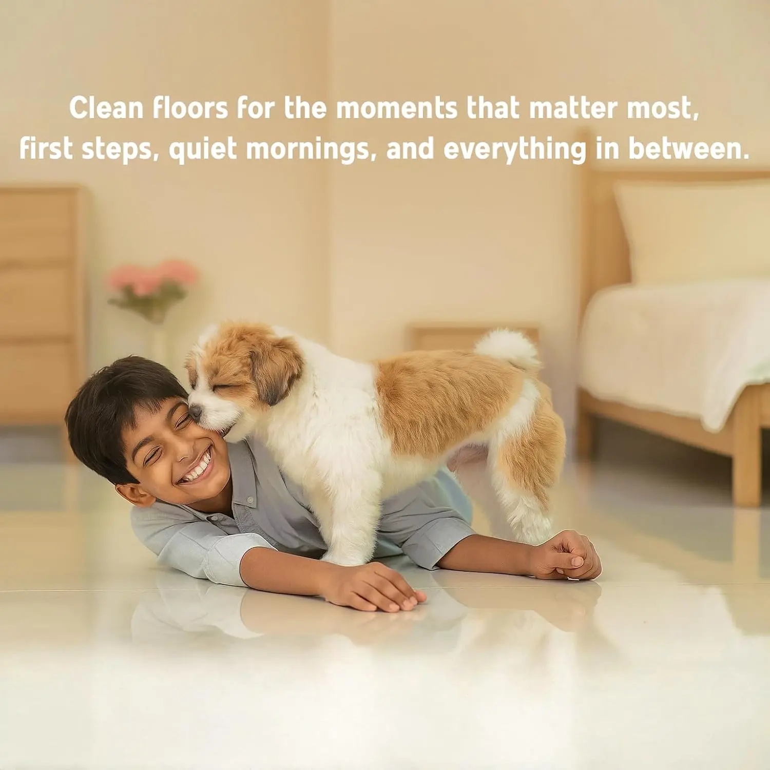 PureCult floor cleaner with geranium and lavender essential oils is safe for kids, pets, and all floor types leaving a long-lasting, luxury fragrance.