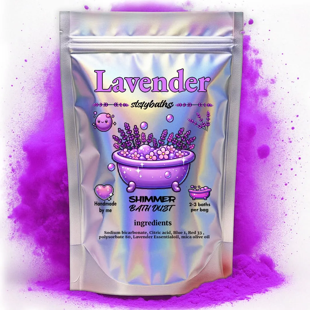 Purple Lavender Shimmer Bath Bomb - Handmade