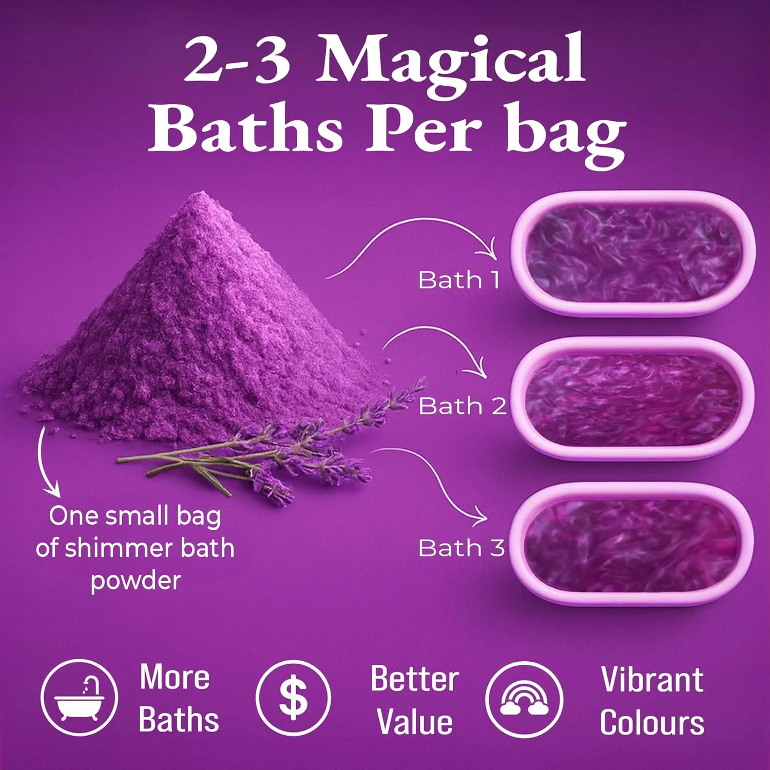 Purple Lavender Shimmer Bath Bomb - Handmade - Image 4