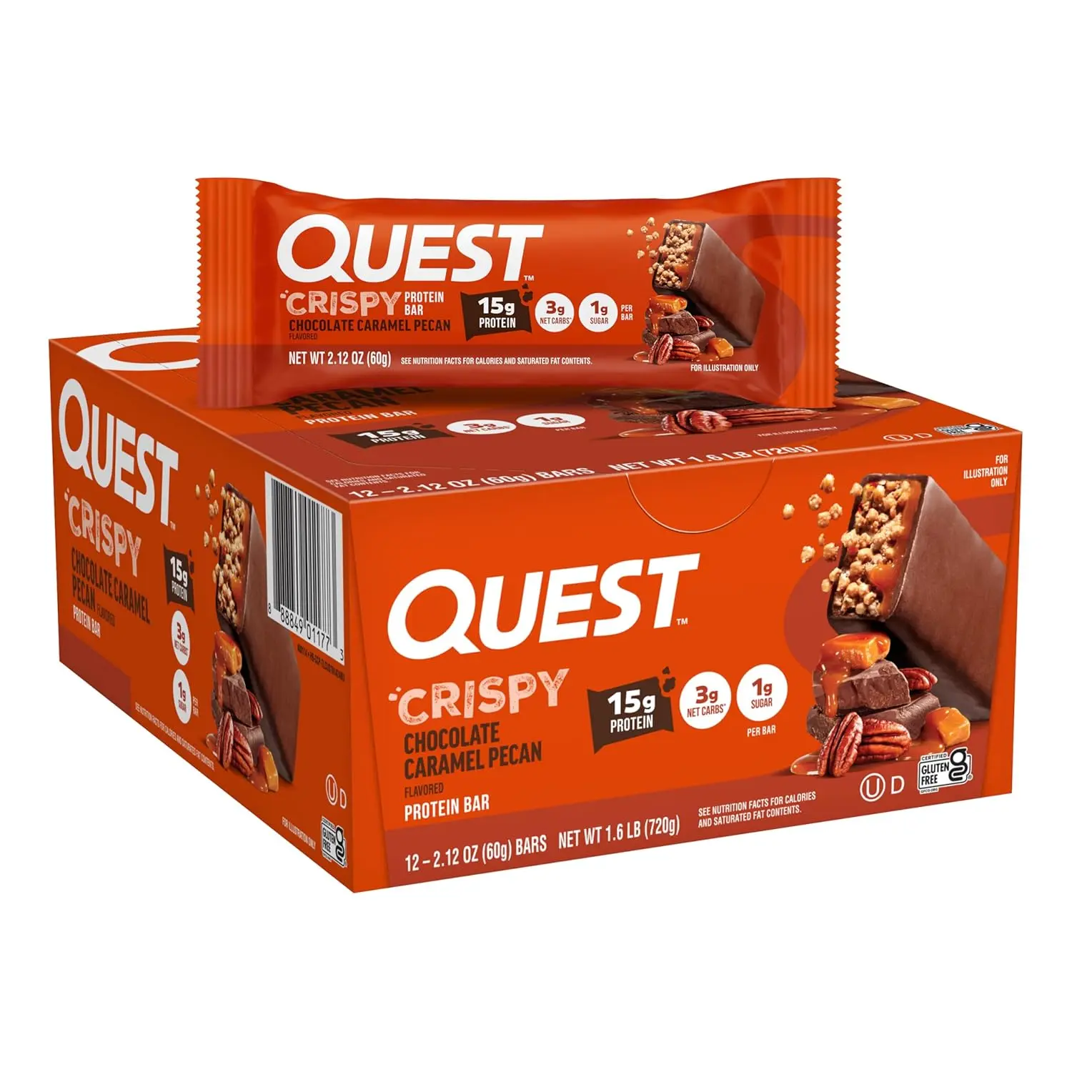 Twelve Quest Crispy Blueberry Cobbler Hero Protein Bars, each packed with 16g of protein and only 1g of sugar, offer a sweet and guilt-free treat with a delicious blueberry cobbler flavor.