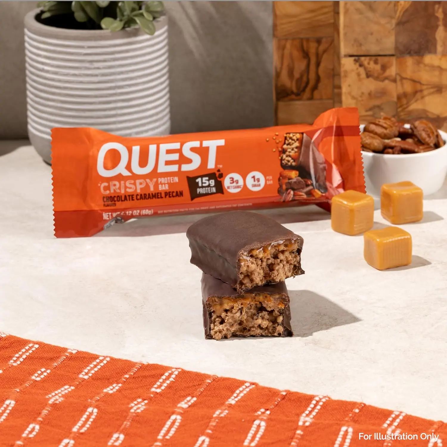 Twelve Quest Crispy Blueberry Cobbler Hero Protein Bars, each packed with 16g of protein and only 1g of sugar, offer a sweet and guilt-free treat with a delicious blueberry cobbler flavor.