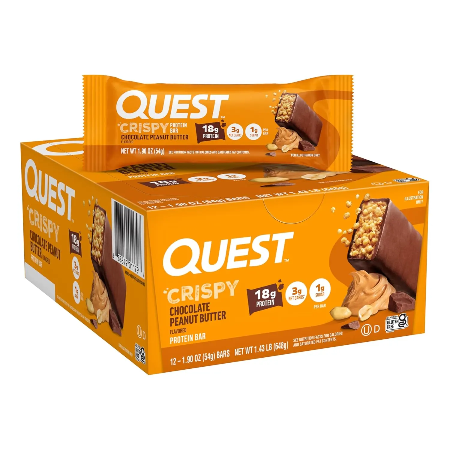Quest Chocolate Peanut Butter Protein Bar, 12 Count